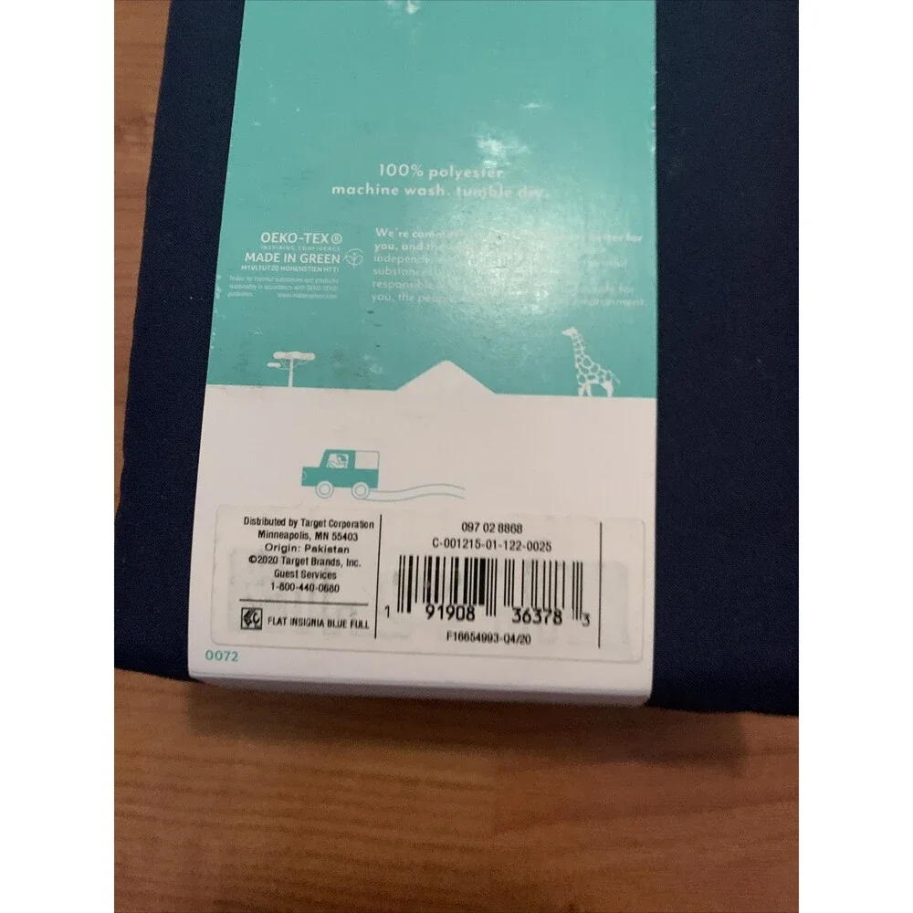 Pillowfort Full Microfiber Flat Sheet Solid Blue
